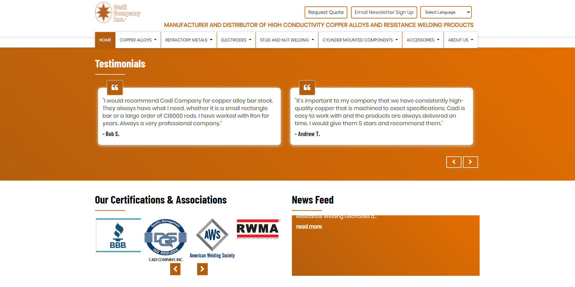 Industrial website catalog design